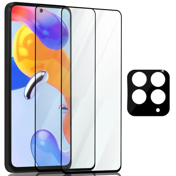 2-Pack Xiaomi Redmi Note 11 Pro Skærmbeskyttelse & 1-Pack linsebeskyttelse - Hærdet Glas 9H - Super kvalitet 3D