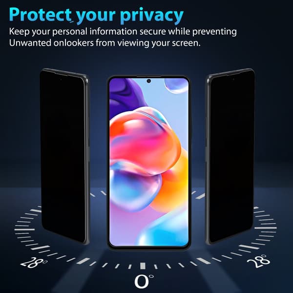 2-Pack Xiaomi Redmi Note 11 Pro Plus Privacy Skärmskydd - Härdat Glas 9H - Super kvalitet 3D