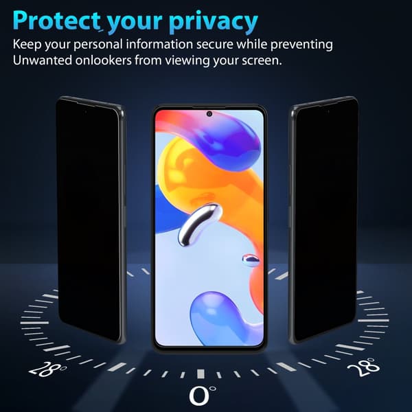 2-Pack Xiaomi Redmi Note 11 Pro Privacy Skærmbeskyttelse - Hærdet Glas 9H - Super kvalitet 3D