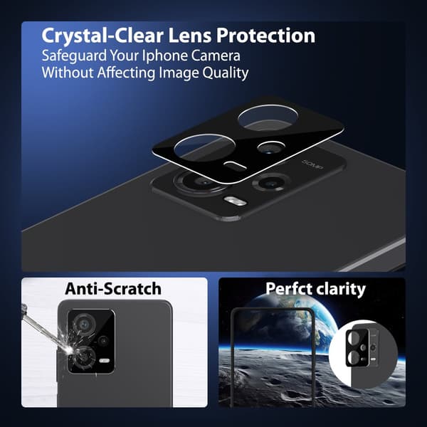 1-Pack Xiaomi Redmi Note 12 Pro Skærmbeskyttelse & 1-Pack linsebeskyttelse - Hærdet Glas 9H - Super kvalitet 3D