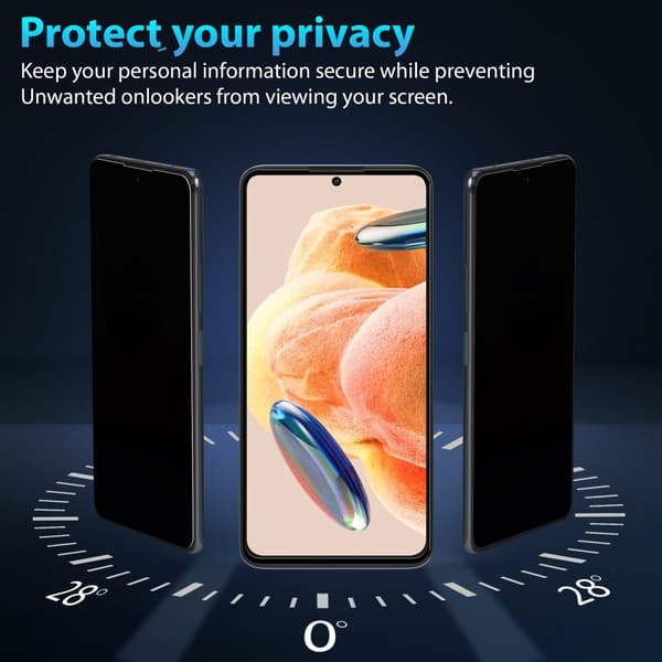 2-Pack Xiaomi Redmi Note 12 Pro Privacy Skärmskydd - Härdat Glas 9H - Super kvalitet 3D