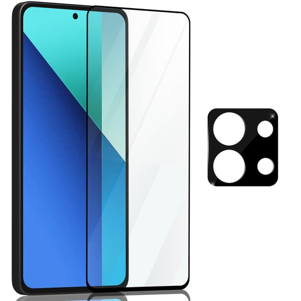 1-Pack Xiaomi Redmi Note 13 Skærmbeskyttelse & 1-Pack linsebeskyttelse - Hærdet Glas 9H - Super kvalitet 3D