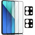 Miniatyrbild 1 av 7: 2-Pack Xiaomi Redmi Note 13 Skärmskydd & 2-Pack linsskydd - Härdat Glas 9H - Super kvalitet 3D