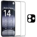 Miniatyrbild 1 av 7: 2-Pack Xiaomi Redmi Note 14 Skärmskydd & 1-Pack linsskydd - Härdat Glas 9H - Super kvalitet 3D