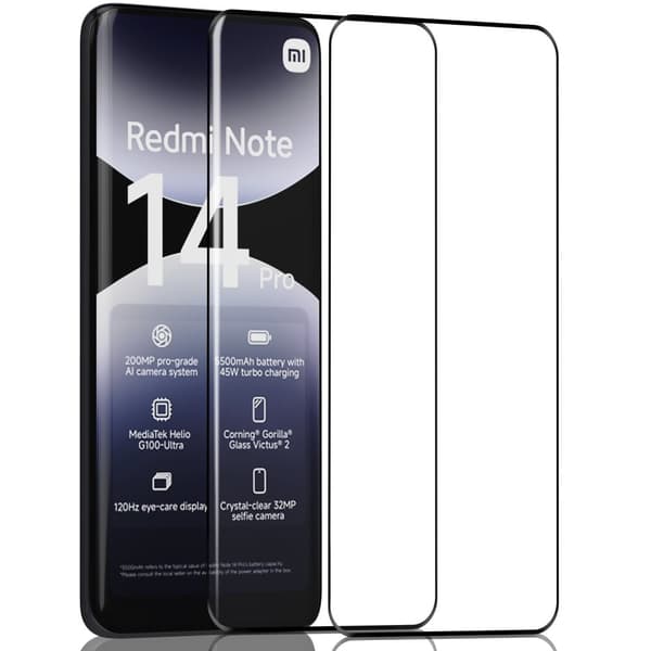 2-Pack Xiaomi Redmi Note 14 Pro Skärmskydd - Härdat Glas 9H - Super kvalitet 3D