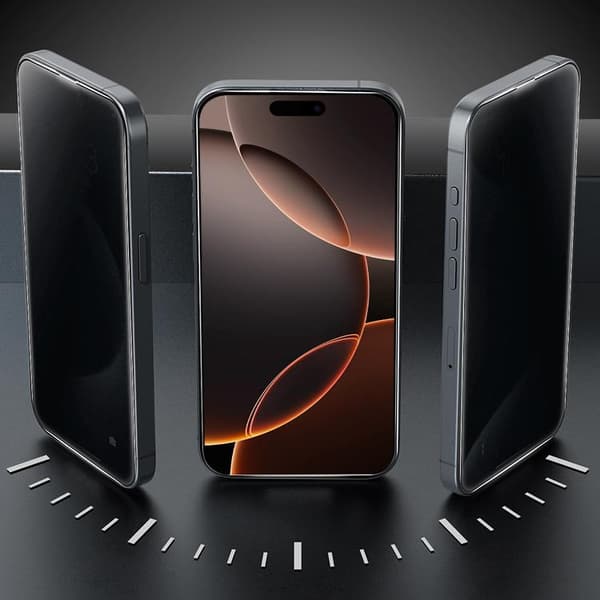 BOOM iPhone 16 Pro Privacy Härdat Glas Skärmskydd 2st