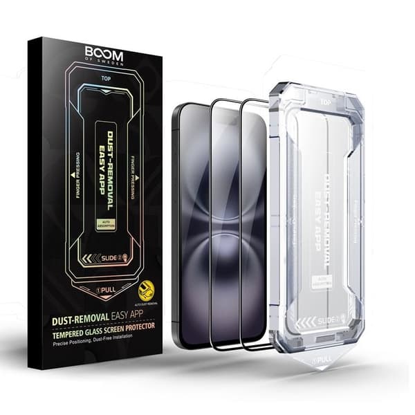 BOOM iPhone 16 Plus Härdat Glas Skärmskydd - 2 Pack