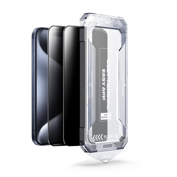 BOOM iPhone 15 Pro Max Privacy Härdat Glas Skärmskydd 2st