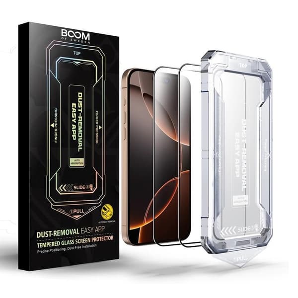 BOOM iPhone 16 Pro Max Härdat Glas Skärmskydd - 2 Pack