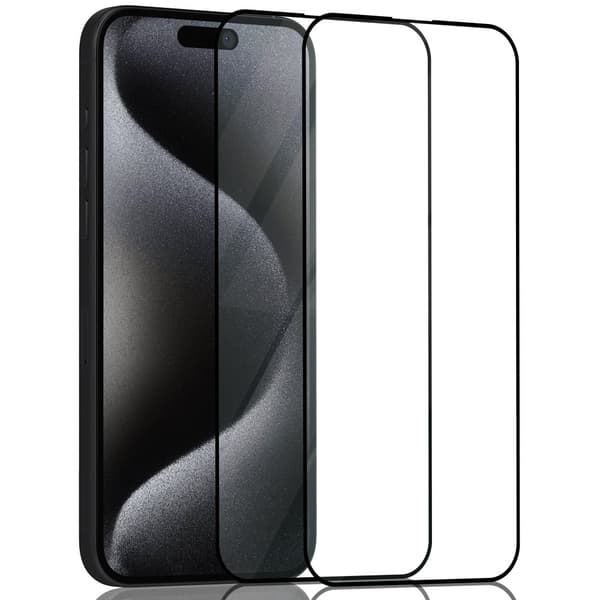 2-Pack Iphone 15 Pro Max Skærmbeskyttelse - Hærdet Glas 9H - Super kvalitet 3D