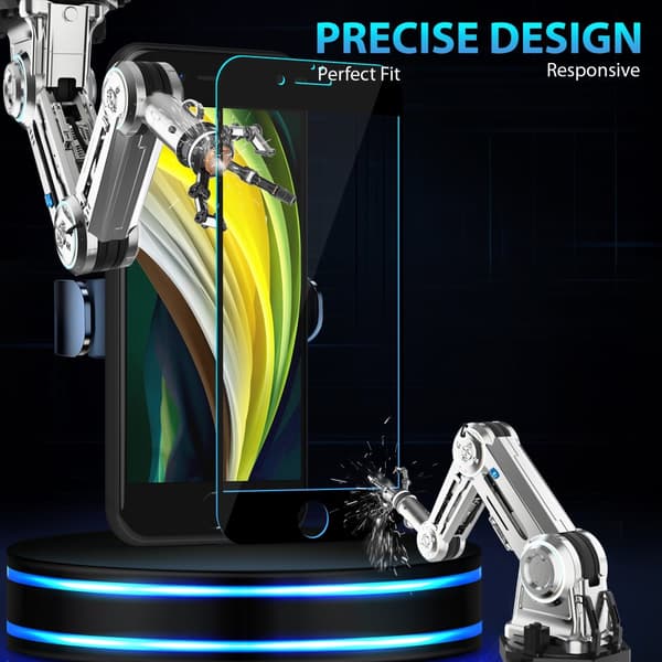 2-Pack Iphone SE (2020-2022) Black Skärmskydd - Härdat Glas 9H - Super kvalitet 3D