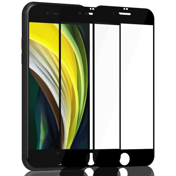 2-Pack Iphone SE (2020-2022) Black Skärmskydd - Härdat Glas 9H - Super kvalitet 3D
