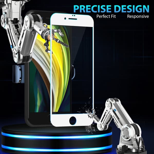 1-Pack Iphone SE (2020-2022) White Skærmbeskyttelse - Hærdet Glas 9H - Super kvalitet 3D