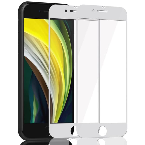 2-Pack Iphone SE (2020-2022) White Skärmskydd - Härdat Glas 9H - Super kvalitet 3D