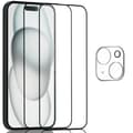 Pikkukuva 1 / 7: 2-Pack ‏‏Iphone 15 Näytönsuoja & 1-Pack linssinsuoja - Karkaistu Lasi 9H - Super laatu 3D