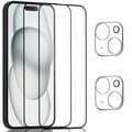 Miniatyrbild 1 av 7: 2-Pack ‏‏Iphone 15 Skärmskydd & 2-Pack linsskydd - Härdat Glas 9H - Super kvalitet 3D