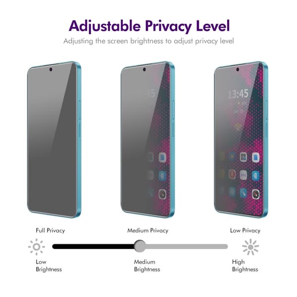 Til Samsung Galaxy A36 A56 Privacy Anti-Spy Privacy Fuld dækning hærdet glas