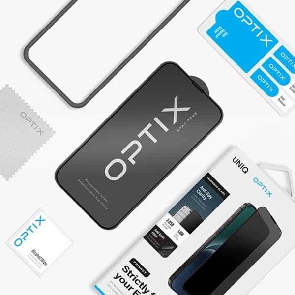 UNIQ iPhone 15 Plus/14 Pro Max Härdat Glas Skärmskydd Optix Privacy