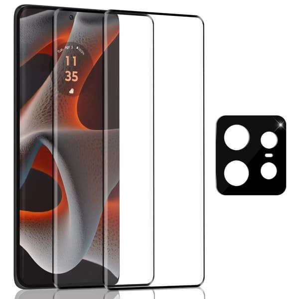 2-Pack Motorola Edge 50 Pro Skärmskydd & 1-Pack linsskydd - Härdat Glas 9H - Super kvalitet 3D