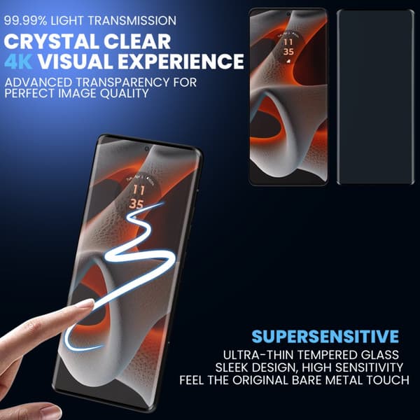 2-Pack Motorola Edge 50 Pro Skærmbeskyttelse & 2-Pack linsebeskyttelse - Hærdet Glas 9H - Super kvalitet 3D