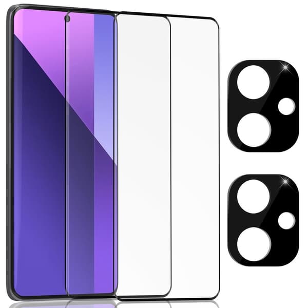 2-Pack Xiaomi Redmi Note 13 Pro Plus Skärmskydd & 2-Pack linsskydd - Härdat Glas 9H - Super kvalitet 3D