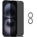Miniatyrbild 1 av 6: 1-Pack Iphone 16 Privacy Skärmskydd & 1-Pack linsskydd - Härdat Glas 9H - Super kvalitet 3D