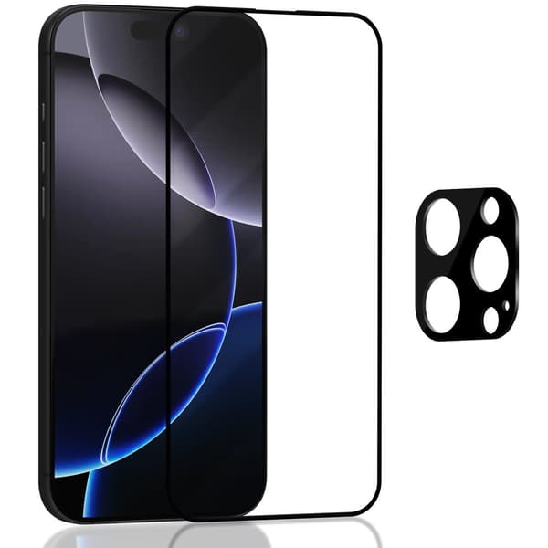 1-Pack Iphone 16 Pro Skærmbeskyttelse & 1-Pack linsebeskyttelse - Hærdet Glas 9H - Super kvalitet 3D