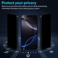 Miniatyrbild 2 av 6: 2-Pack Iphone 16 Pro Max Privacy Skärmskydd & 2-Pack linsskydd - Härdat Glas 9H - Super kvalitet 3D