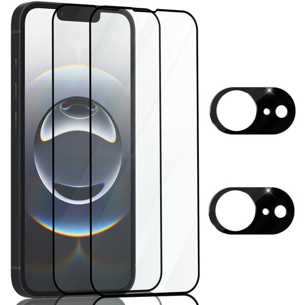 2-Pack Iphone 16E Skærmbeskyttelse & 2-Pack linsebeskyttelse - Hærdet Glas 9H - Super kvalitet 3D