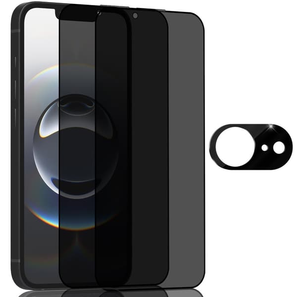 2-Pack Iphone 16E Privacy Näytönsuoja & 1-Pack linssinsuoja - Karkaistu Lasi 9H - Super laatu 3D
