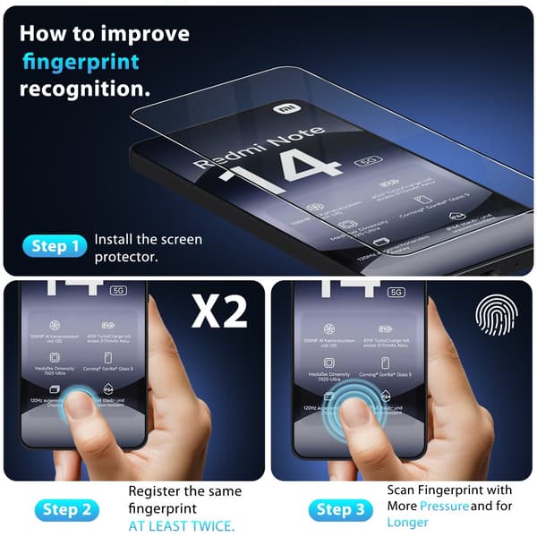 1-Pack Xiaomi Redmi Note 14S Näytönsuoja - Karkaistu Lasi 9H - Super laatu 3D