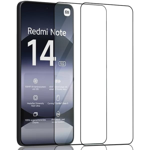 2-Pack Xiaomi Redmi Note 14S Skärmskydd - Härdat Glas 9H - Super kvalitet 3D