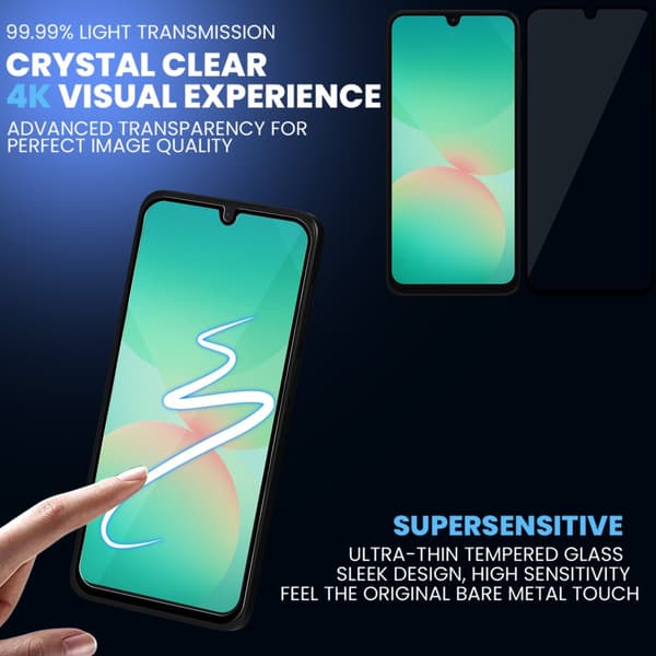 2-Pack Samsung A26 Skærmbeskyttelse - Hærdet Glas 9H - Super kvalitet 3D