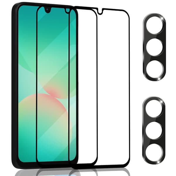 2-Pack Samsung A26 Skærmbeskyttelse & 2-Pack linsebeskyttelse - Hærdet Glas 9H - Super kvalitet 3D