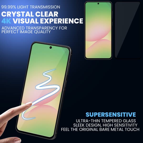 2-Pack Samsung A56 Skärmskydd - Härdat Glas 9H - Super kvalitet 3D