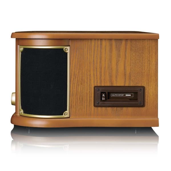 Lenco Retro-pladespiller i træ med Bluetooth® AM/FM-radio, USB-kodning, cd-afspiller, kassetteafspiller og indbyggede højttalere