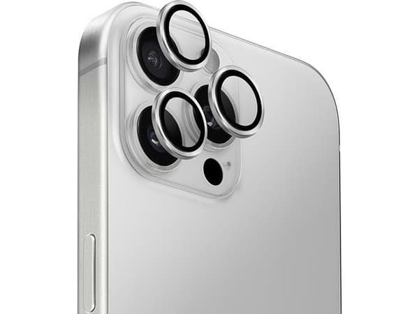 Uniq UNIQ Optix aluminium kameralinsebeskytter iPhone 16 Pro 6.3" / 16 Pro Max 6.9" sterling sølv kameralinseglass med applikator