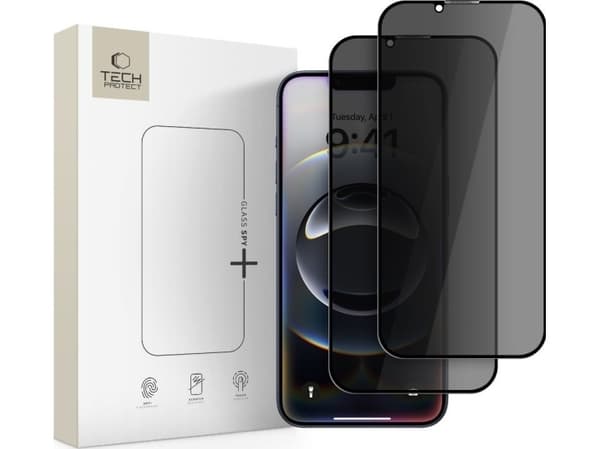 SZKŁO PRYWATYZUJĄCE TECH-PROTECT GLASS SPY+ 2-PACK IPHONE 16E PRIVACY