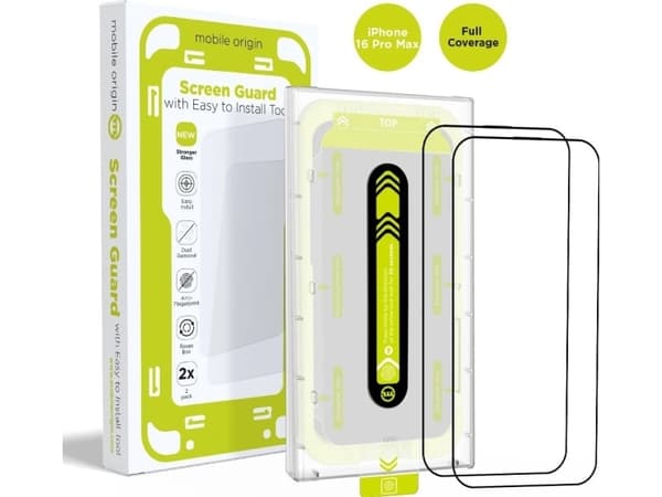 MOBILE ORIGIN Screen Guard z aplikatorem, 2 szt. do iPhone 16 Pro Max
