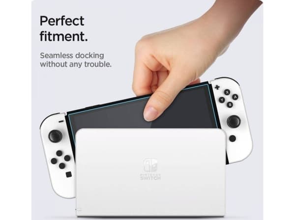 Spigen Glas.tR EZ Fit, Nintendo Switch, Suojapakkaus, Läpinäkyvä, Laatikko, 91,4 mm, 0,254 mm