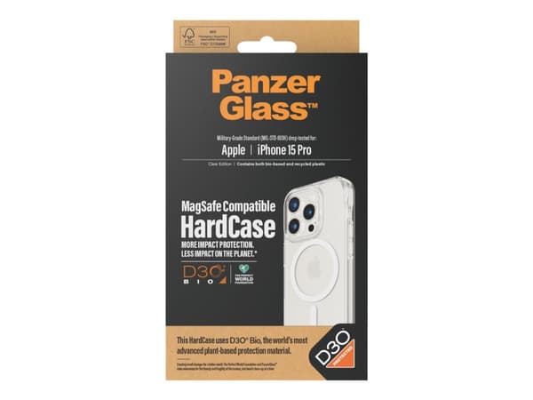 PanzerGlass PG Hardcase Iphone 2023 Pro 6.1In MS D3O, Suojus, Apple, Apple - iPhone 15 Pro, Läpinäkyvä