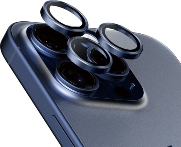 PanzerGlass Hoops - Linsskydd för mobiltelefon - glas - ramfärg svart - för Apple iPhone 15 Pro, 15 Pro Max
