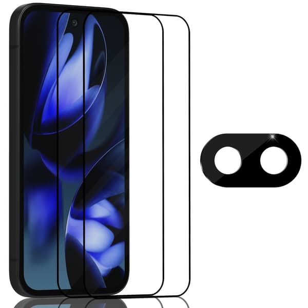 2-Pack Google Pixel 9a Skærmbeskyttelse & 1-Pack linsebeskyttelse - Hærdet Glas 9H - Super kvalitet 3D