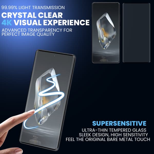1-Pack Oneplus 12R Skärmskydd & 1-Pack linsskydd - Härdat Glas 9H - Super kvalitet 3D