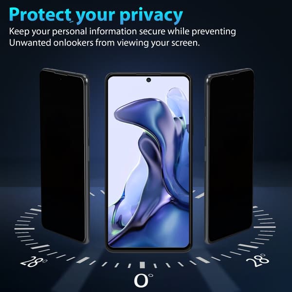 2-Pack Xiaomi 11T Privacy Skærmbeskyttelse - Hærdet Glas 9H - Super kvalitet 3D