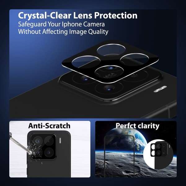 1-Pack Xiaomi 15 Pro Skærmbeskyttelse & 1-Pack linsebeskyttelse - Hærdet Glas 9H - Super kvalitet 3D