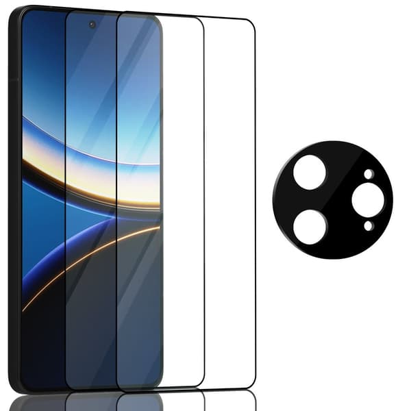 2-Pack Xiaomi Poco F7 Ultra Skærmbeskyttelse & 1-Pack linsebeskyttelse - Hærdet Glas 9H - Super kvalitet 3D