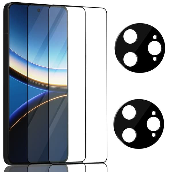 2-Pack Xiaomi Poco F7 Ultra Skærmbeskyttelse & 2-Pack linsebeskyttelse - Hærdet Glas 9H - Super kvalitet 3D