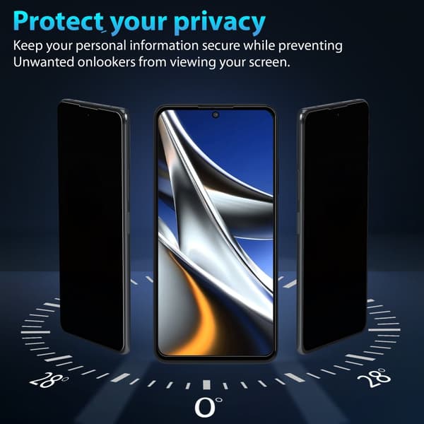 1-Pack Xiaomi Poco X4 Pro Privacy Skärmskydd - Härdat Glas 9H - Super kvalitet 3D