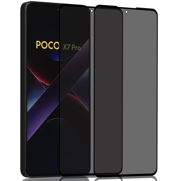 2-Pack Xiaomi Poco X7 Pro Privacy Skärmskydd - Härdat Glas 9H - Super kvalitet 3D